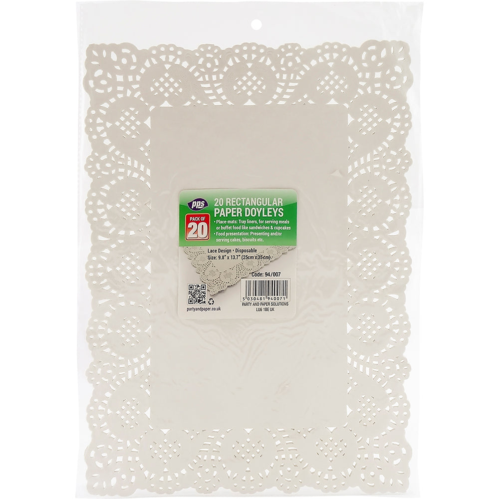 PPS RECTANGLE PAPERS DOYLEYS / DOILIES 35CM X 25CM 20/PK. PPS94007 \\\KD03858