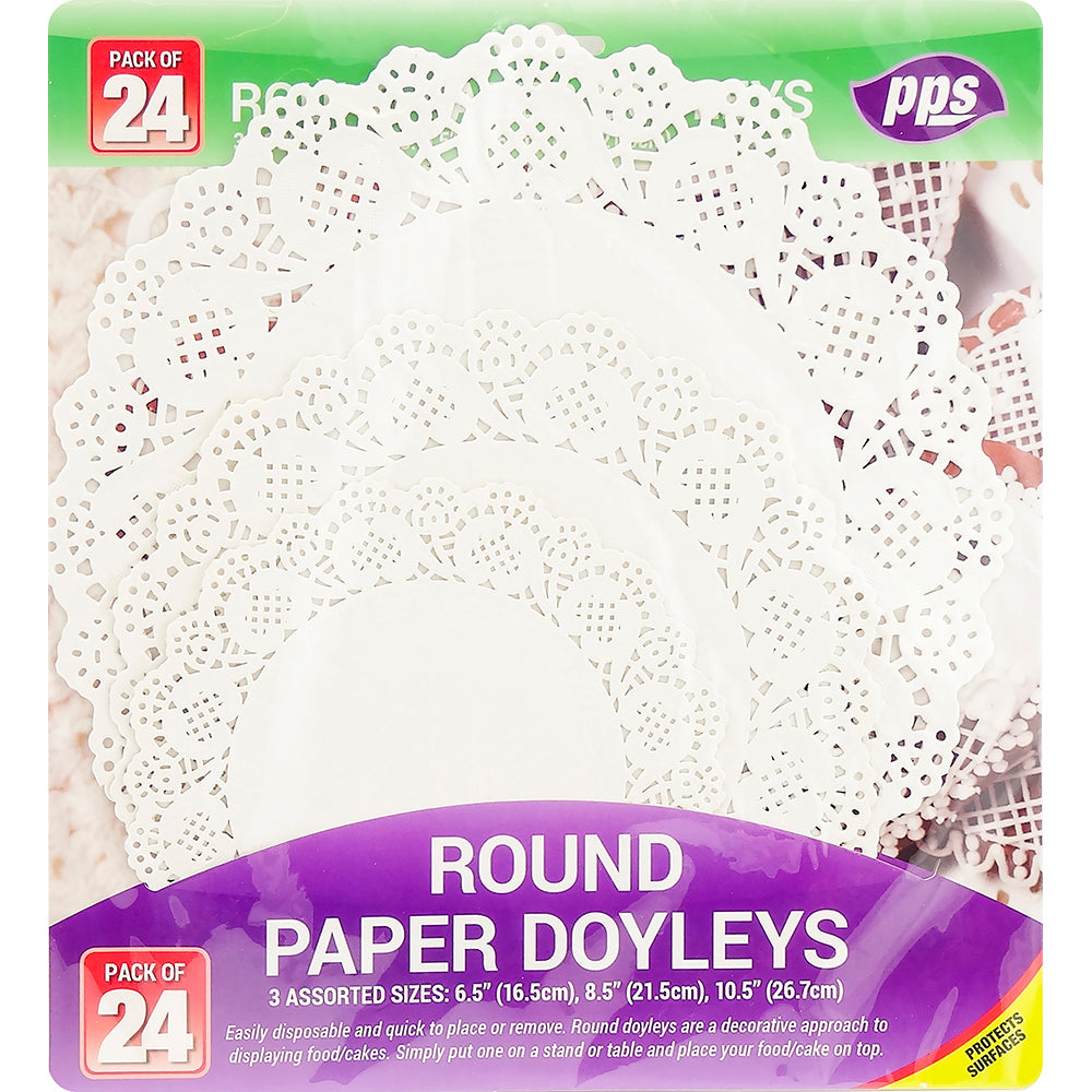 PPS ASSORTED ROUND PAPERS DOYLEYS / DOILIES 24/PK. PPS94009 \\\KD03860