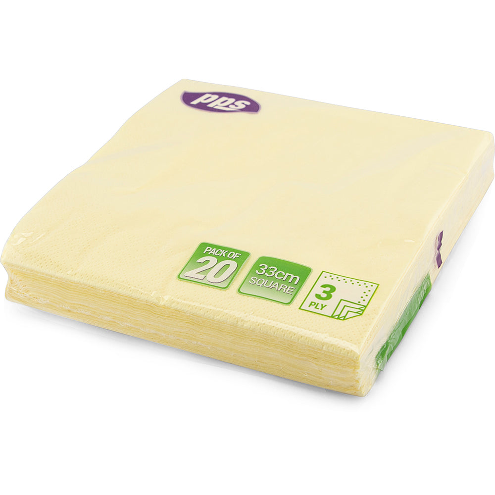 PPS NAPKINS 3 PLY 33CM X 33CM 20/PK - CHAMPAGNE. PPS99105 \\\KD03879