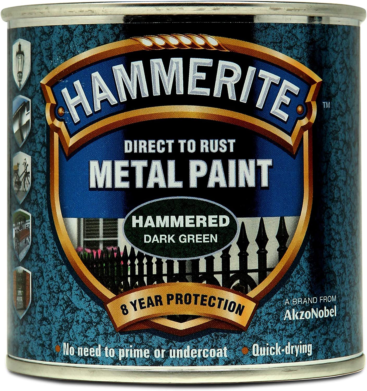 HAMMERITE METAL PAINT HAMMERED DARK GREEN 250ML. 5084831 \\\KD03921
