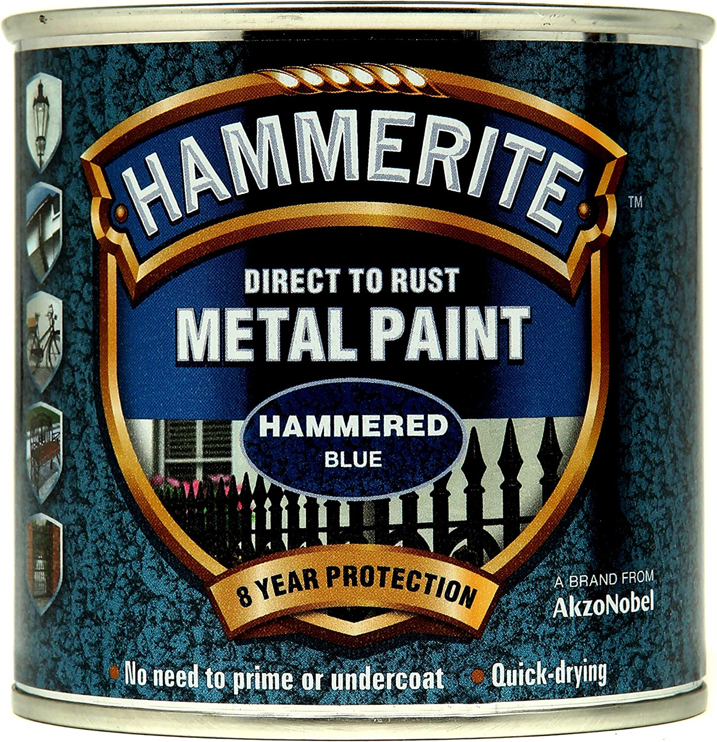 HAMMERITE METAL PAINT HAMMERED BLUE 250ML. 5092936 \\\KD03935
