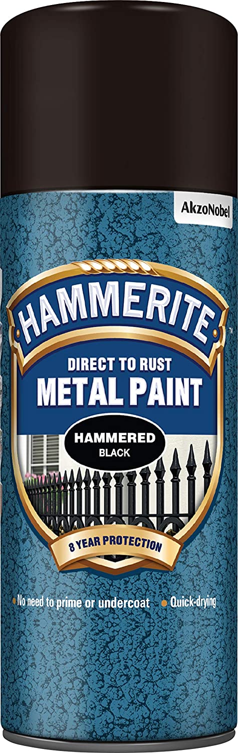 HAMMERITE METAL PAINT HAMMERED BLACK AEROSOL SPRAY PAINT 400ML. 5084781 \\\KD03940