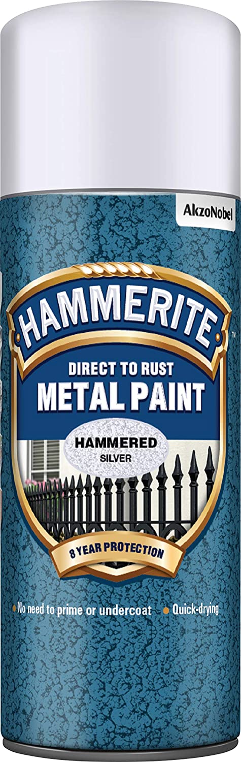 HAMMERITE METAL PAINT HAMMER SILVER AEROSOL SPRAY PAINT 400ML. 5084783 \\\KD03942