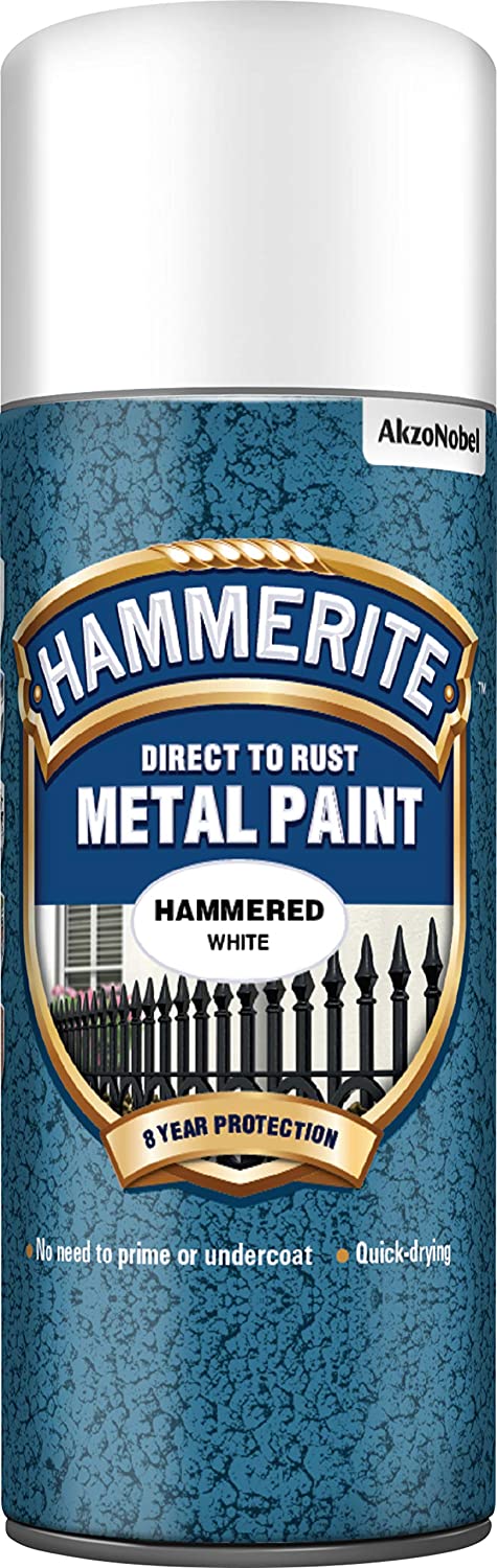 HAMMERITE METAL PAINT HAMMERED WHITE AEROSOL SPRAY PAINT 400ML. 5084784 \\\KD03943