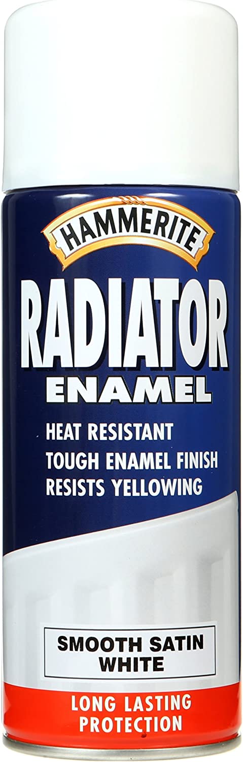 HAMMERITE RADIAT/ENAMEL SATIN WHITE AEROSOL SPRAY PAINT 400ML. 5092847 \\\KD03945