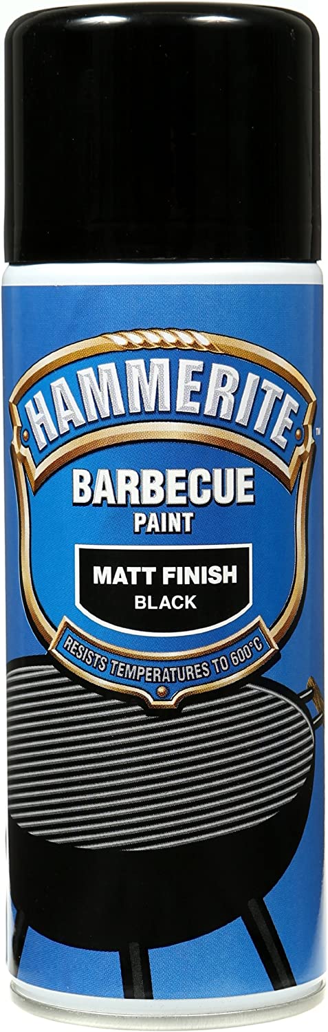 HAMMERITE BBQ PAINT MATT BLACK AEROSOL SPRAY PAINT 400ML. 5092865 \\\KD03946