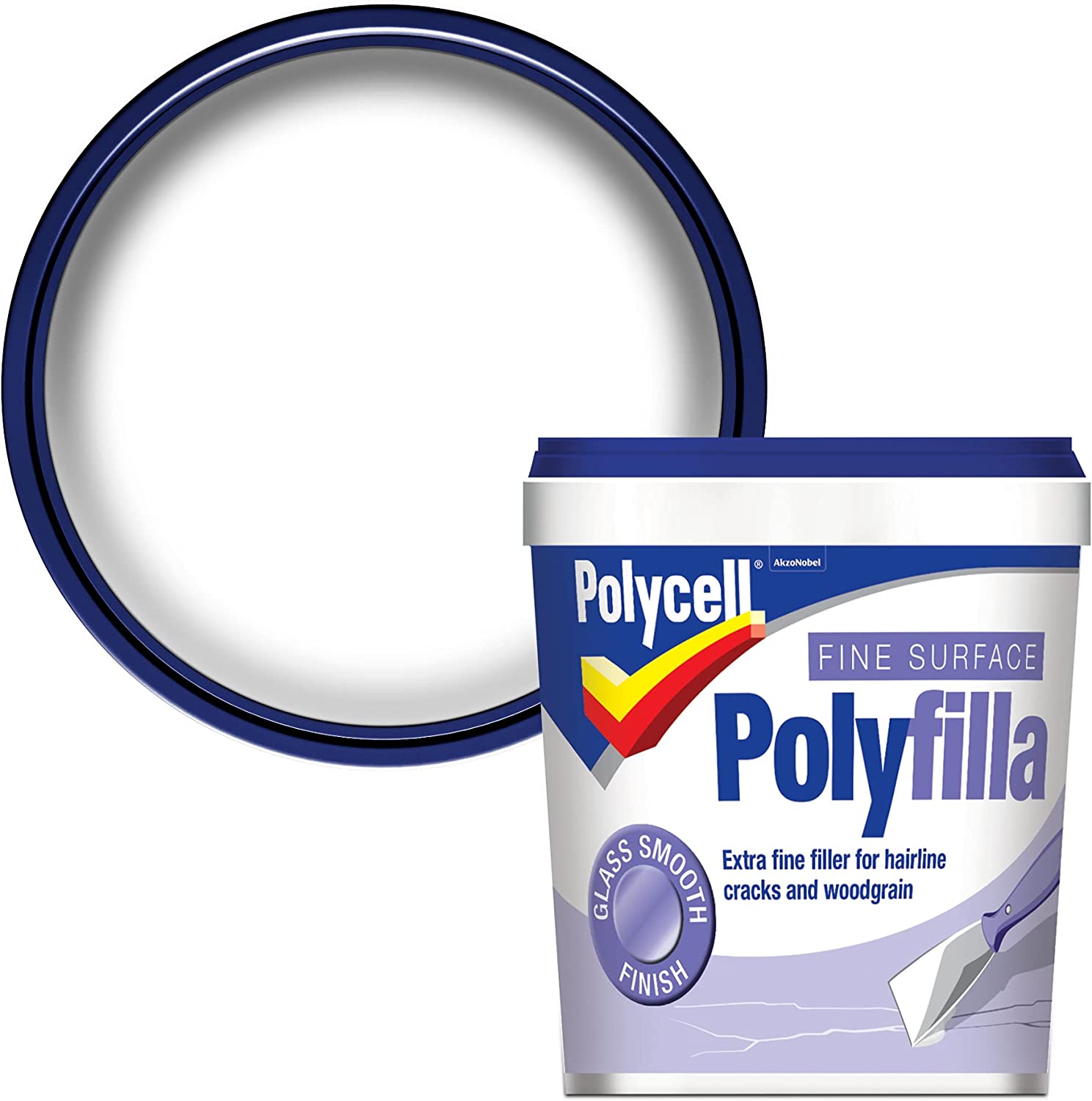 POLYCELL FINE SURFACE POLYFILLA TUB 500GM. 5084947 \\\KD03962