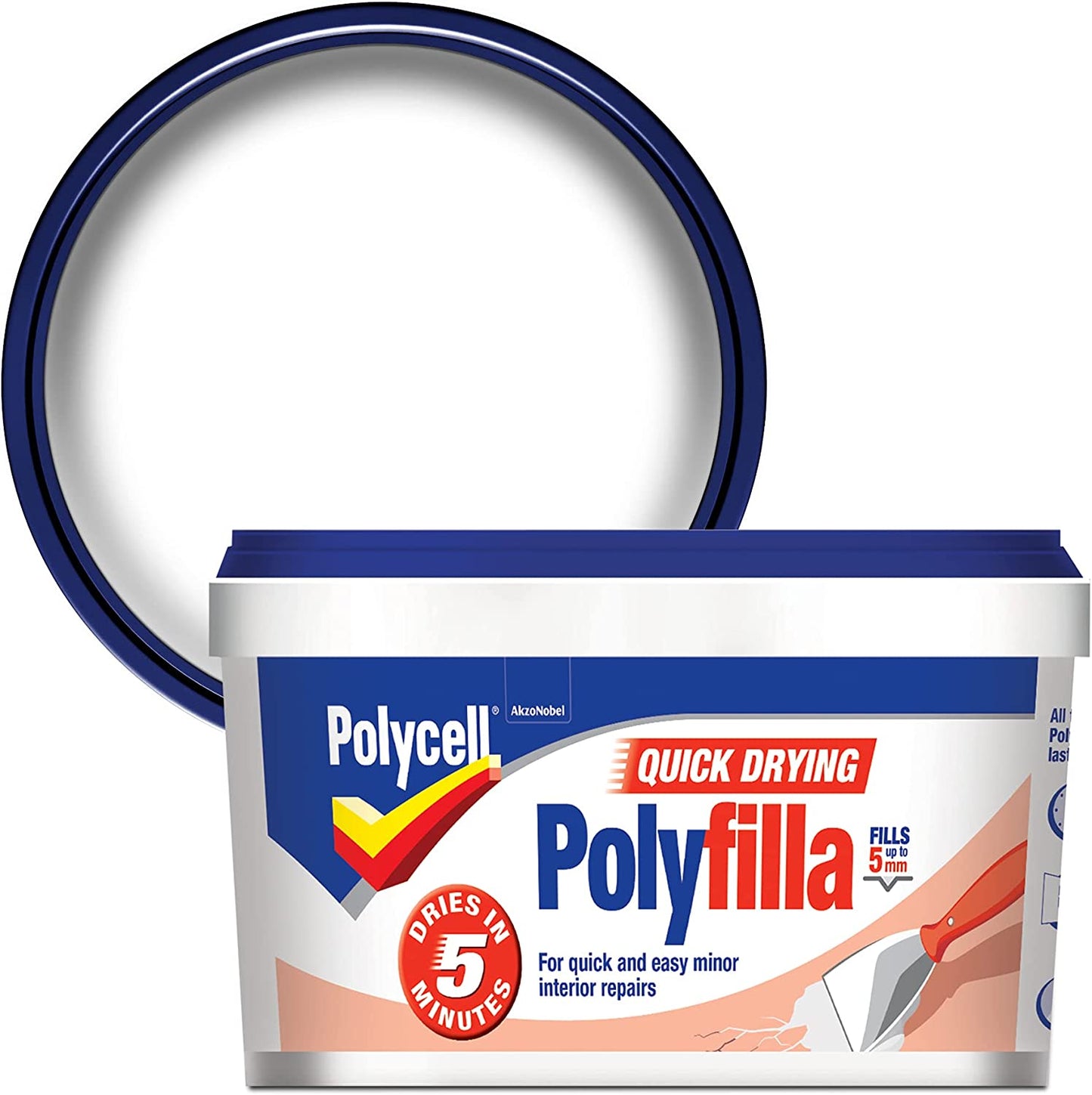 POLYCELL QUICK DRYING POLYFILLA TUB 500GM. 5085286 \\\KD03968