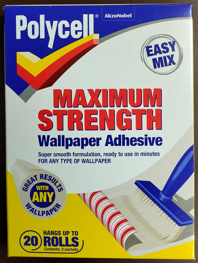 POLYCELL MAX STRENGTH WALL PAPER ADHESIVE 20 ROLL. 5133717 \\\KD03972