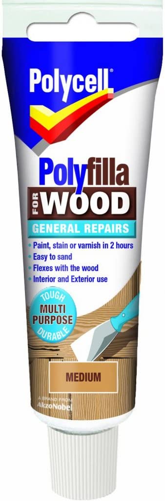 POLYCELL POLYFILLA WOOD GENERAL REPAIRS MED TUBE 75GM. 5207202 \\\KD03978
