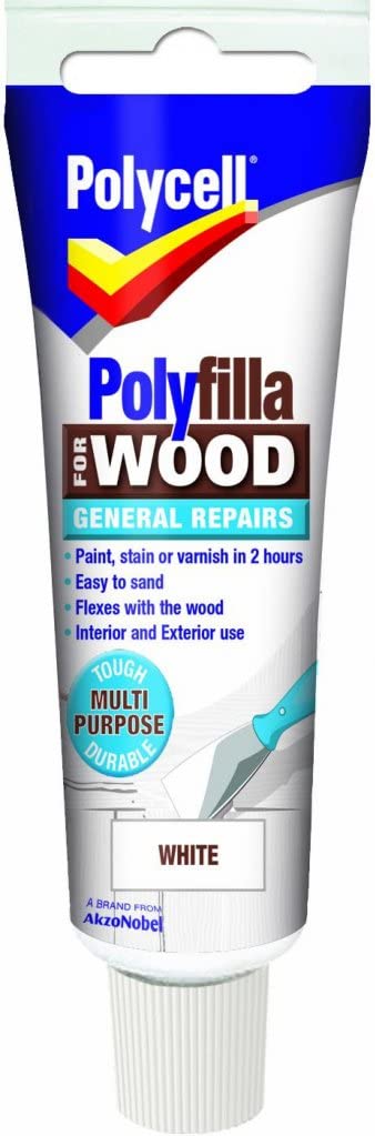 POLYCELL POLYFILLA WOOD GENERAL REPAIRS WHITE TUBE 75GM. 5207203 \\\KD03979