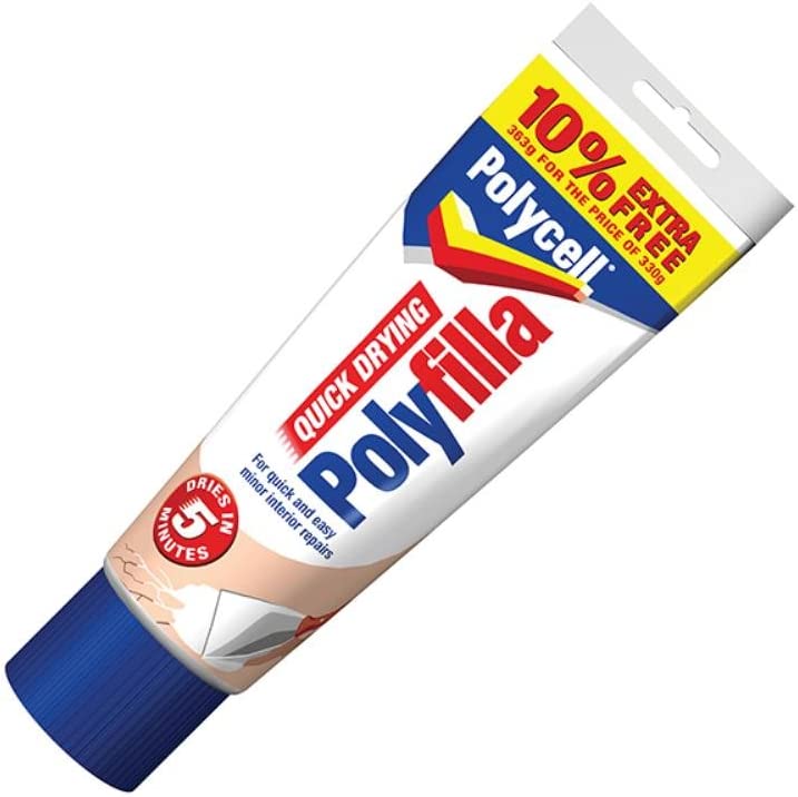 POLYCELL MULTI PURPOSE QUICK DRYING POLYFILLA TUBE 330GÂ + 10% EXTRA (363G). 5093000 \\\KD03984