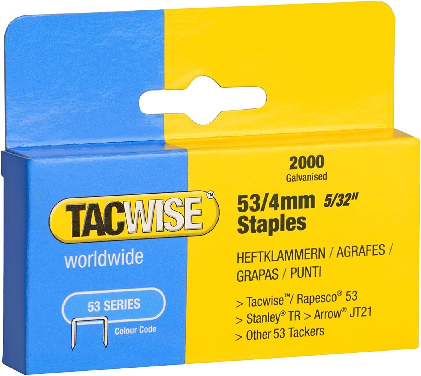 TACWISE 53/4MM STAPLES B/2000. TAC0333 \\\KD03987