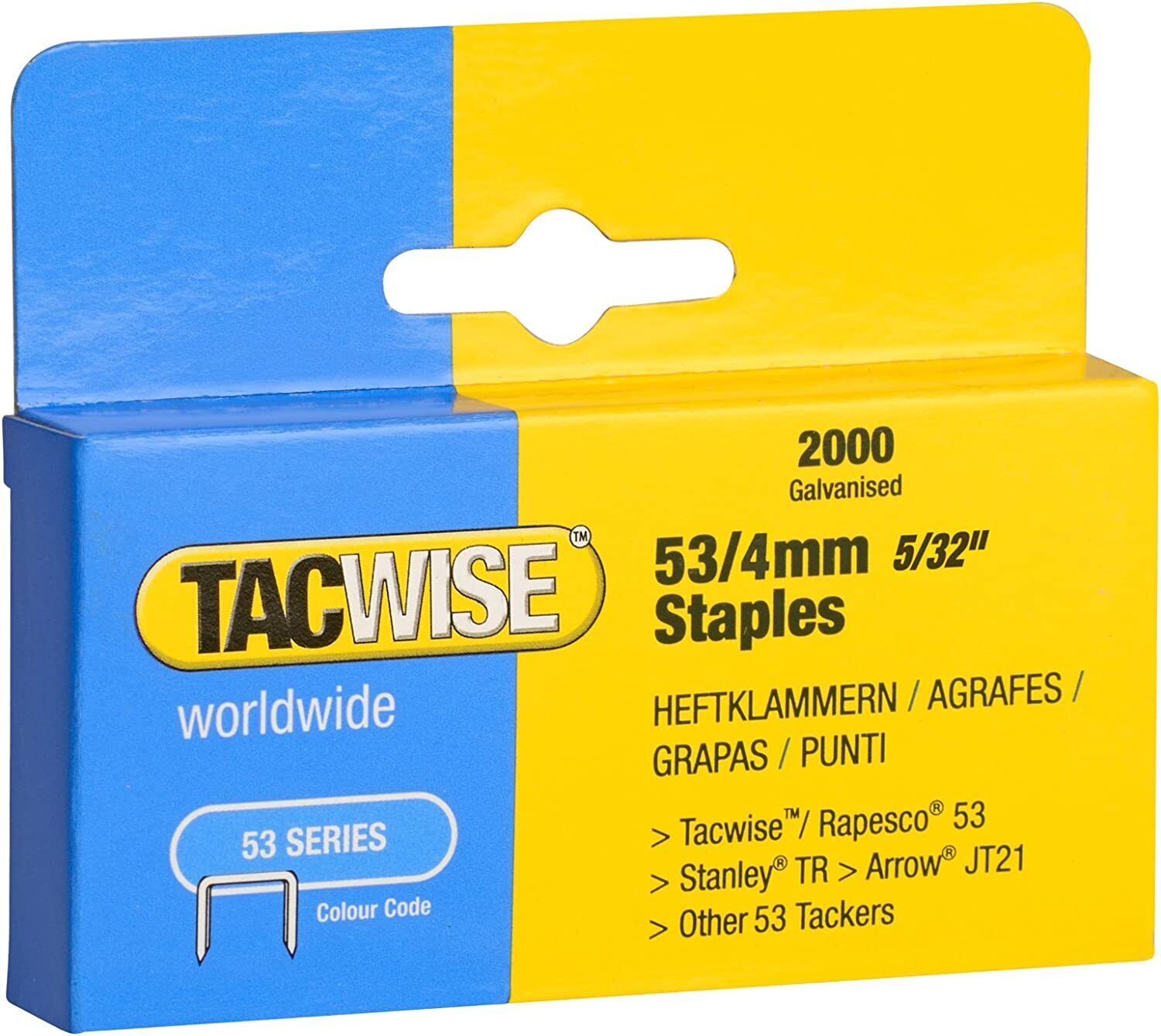 TACWISE 53/4MM STAPLES B/2000. TAC0333 \\\KD03987