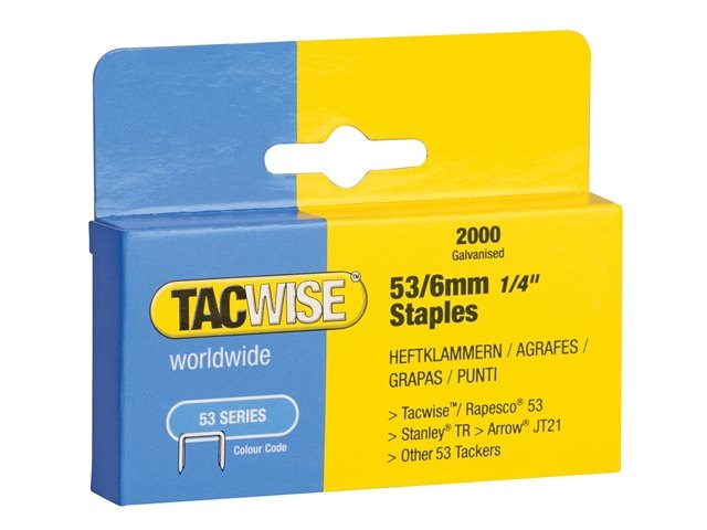 TACWISE 53/6MM STAPLES B/2000. TAC0334 \\\KD03988