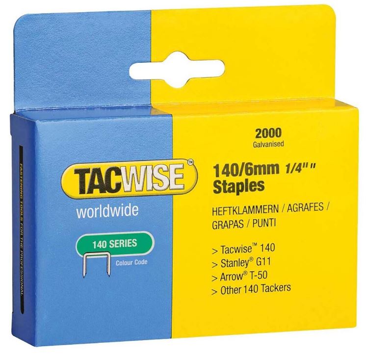 TACWISE 140/6MM STAPLES GALV B/2000. TAC0345 \\\KD03993