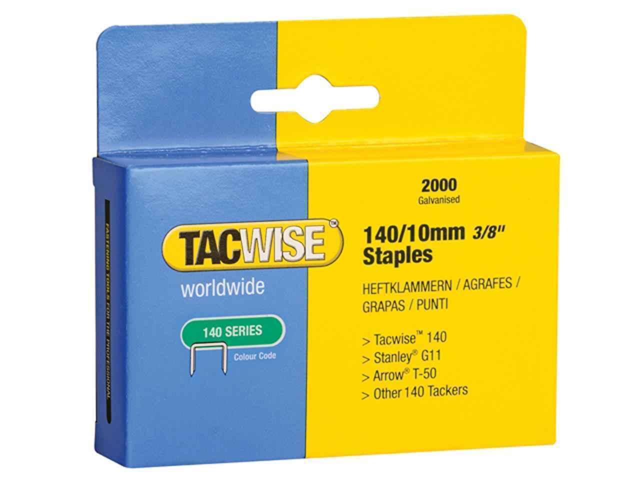 TACWISE 140/10MM STAPLES GALV B/2000. TAC0347 \\\KD03995