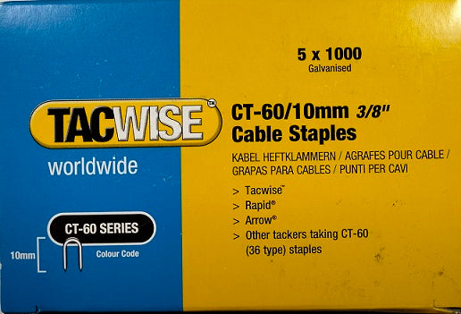 TACWISE CT-60 10MM DP STAPLES GALVENISED B/1000. TAC0354 \\\KD03999