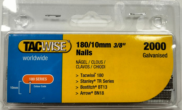 TACWISE 180/10MM GALVENISED NAILS B/2000. TAC0358 \\\KD04000