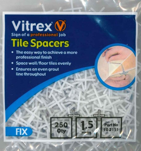 VITREX TILE SPACERS 1.5MM 250/PK. 102151 \\\KD04021