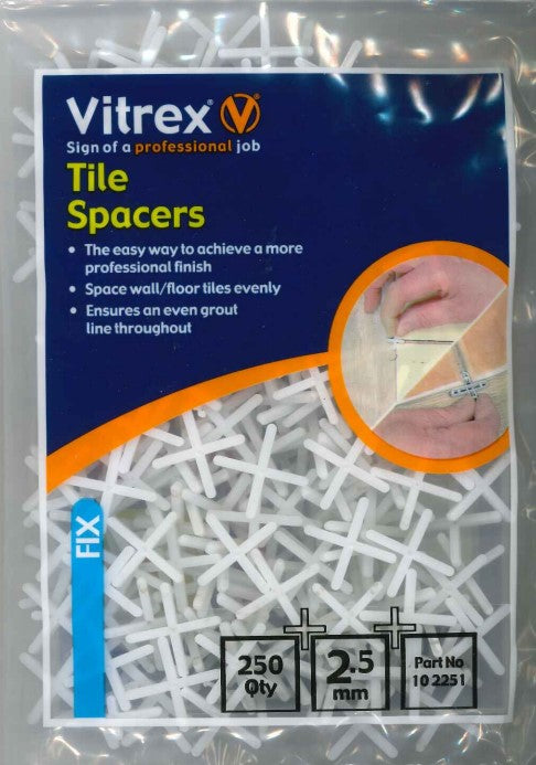 VITREX TILE SPACERS 2.5MM 250/PK. 102251 \\\KD04022