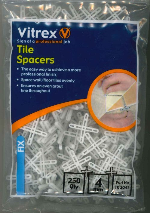 VITREX TILE SPACERS 4MM 250/PK. 102041 \\\KD04024