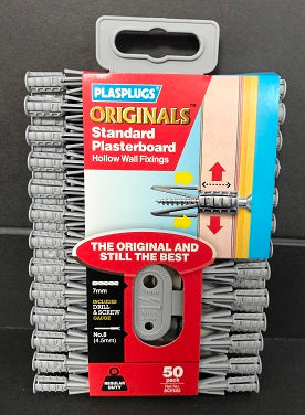 PLASPLUGS REGULAR DUTY PLASTERBOARD FIXINGS - CLIP PACK 50/PK. SCF552CC \\\KD04043