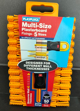 PLASPLUGS MULTI SIZE PLASTERBOARD FIXINGS - CLIP PACK 50/PK. MNF555CC \\\KD04047