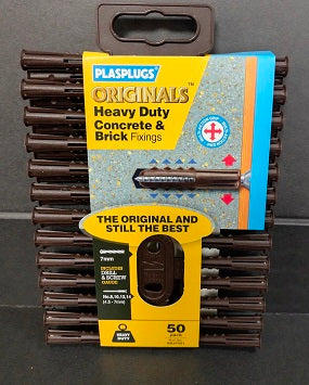 PLASPLUGS HEAVY DUTY SOLID WALL FIXINGS - CLIP PACK 50/PK. SBJP551 \\\KD04054