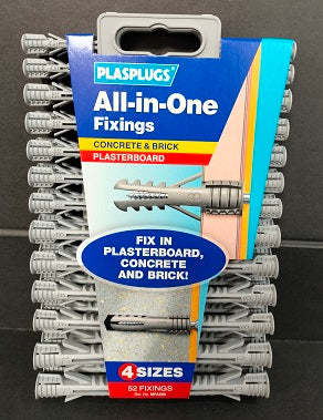 PLASPLUGS ALL IN ONE FIXINGS - CLIP PACK 5/PK. MFA500CC \\\KD04056