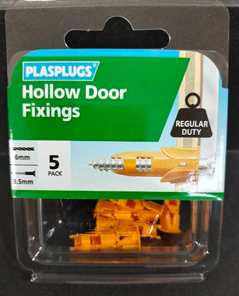 PLASPLUGS HOLLOW DOOR FIXINGS 5/PK. DR106 \\\KD04058