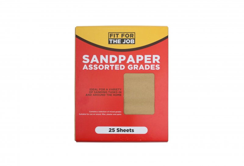 FIT FOR THE JOB ASSORTED GRADES SANDPAPER 25/PK. FFJASP25A \\\KD04084