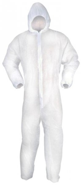 BLACKROCK ECONOMY DISPOSABLE COVERALL / BOILER SUIT WITH HOOD - MEDIUM. FFJECM \\\KD04129