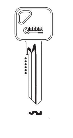 KEY BLANK EUS2 ERREBI CYLINDER EURO SPEC MP6 JMA TX-13DHD ESPC6 10/PK. EUS2 \\\KD04495