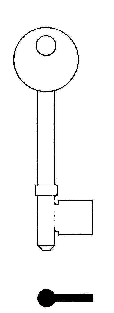 KEY BLANK TS181 181 RST STEEL UNION BLANKTO SUIT UNION 3 LEVER MORTICE 10/PK. TS181 \\\KD04507