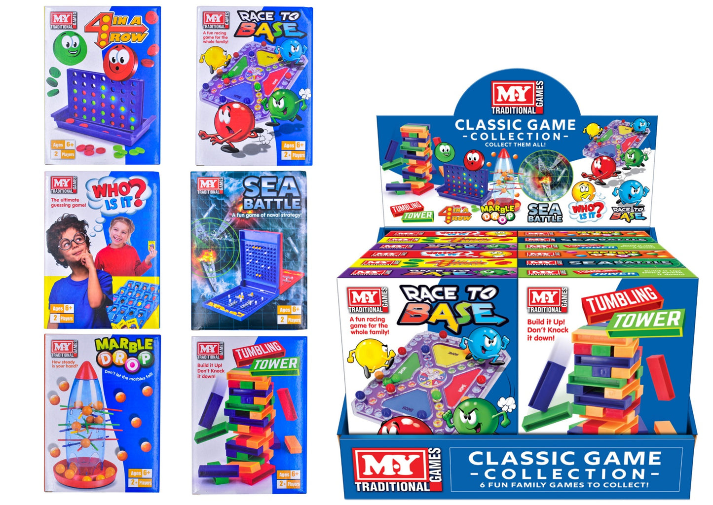 6 ASSORTED GAMES IN DISPLAY BOX. TY0502 \\\KD04727