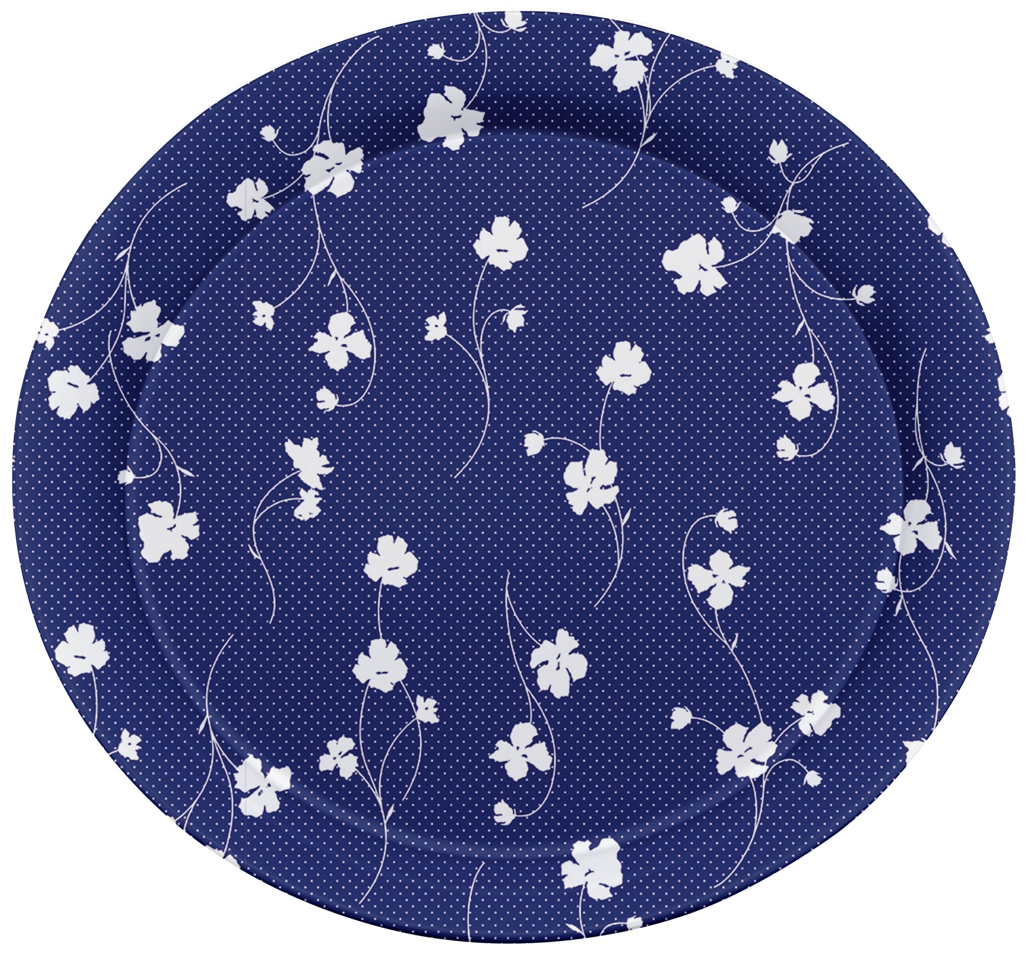 MELAMINE ROUND TRAY 38CM WITH ASSORTED DESIGNS AND COLOR. ALB1830 \\\KD04787