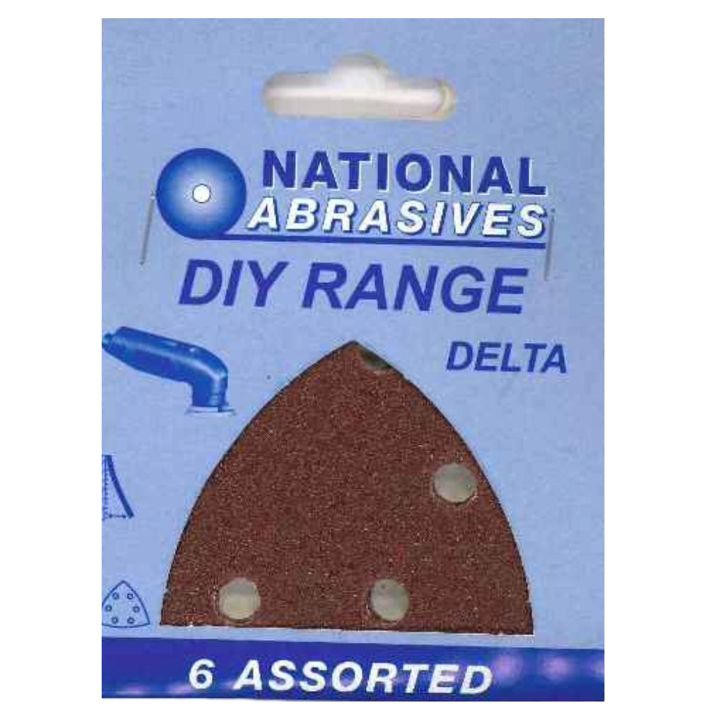 NATIONAL ABREASIVES ASSORTED GRIT RED A/OXIDE DELTA SANDER PAD 6/PK. NAT503685 \\\KD04806