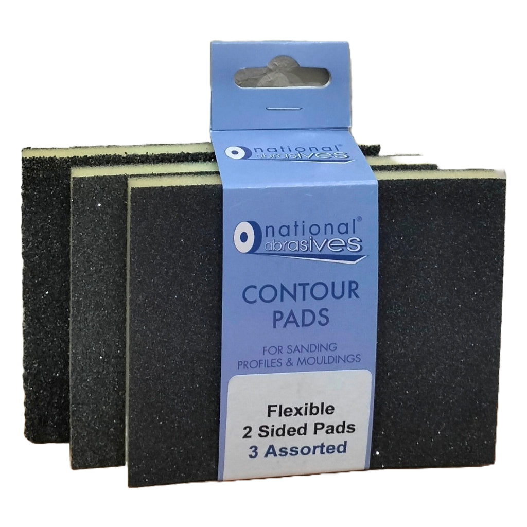 NATIONAL ABRASIVES ASSORTED CONTOUR SANDING PADS 3/PK. NAT10442 \\\KD04826