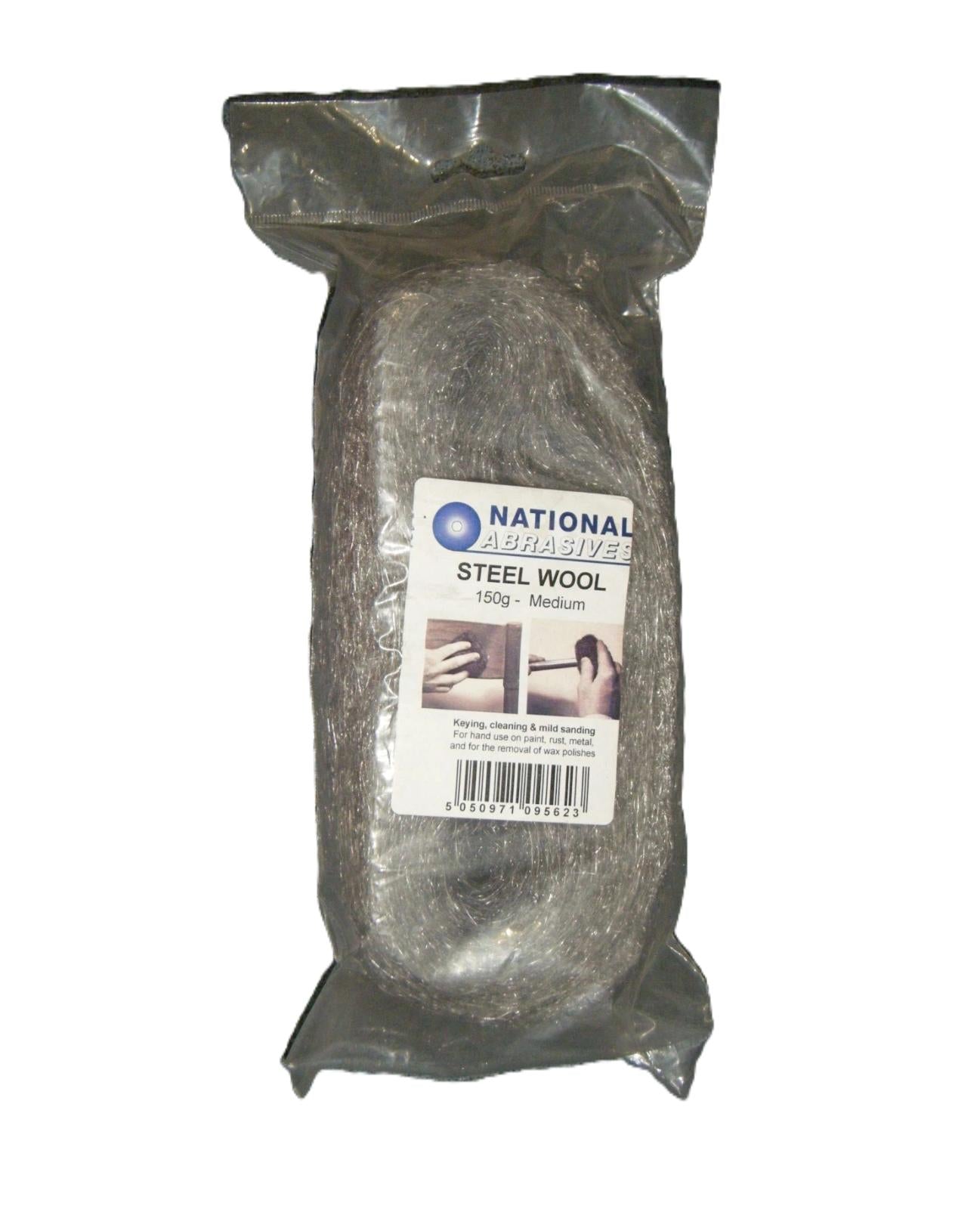 NATIONAL ABRASIVES MEDIUM STEEL WOOL 150GM. NAT95623 \\\KD04830
