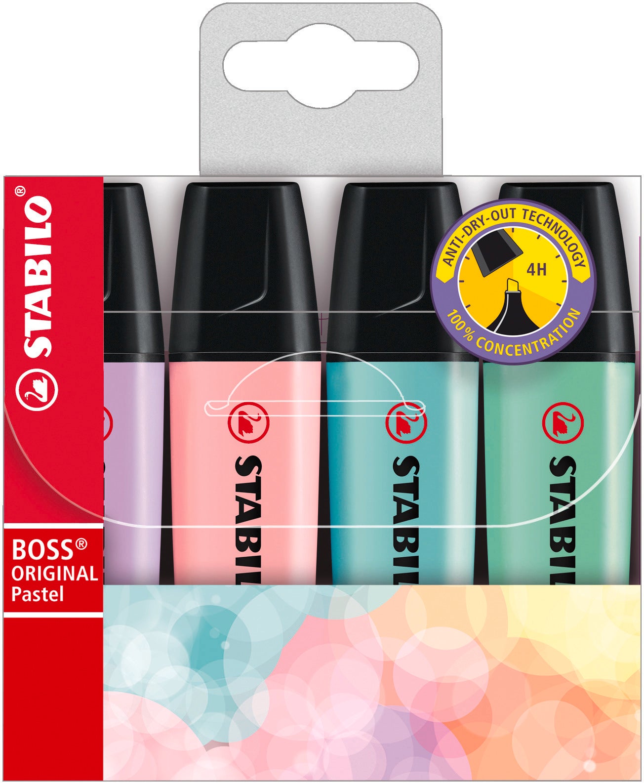 STABILO BOSS ORIGINAL PASTEL WALLET OF 4 COLOURS (116  129  113  155). 70/4-2 \\\KD04836