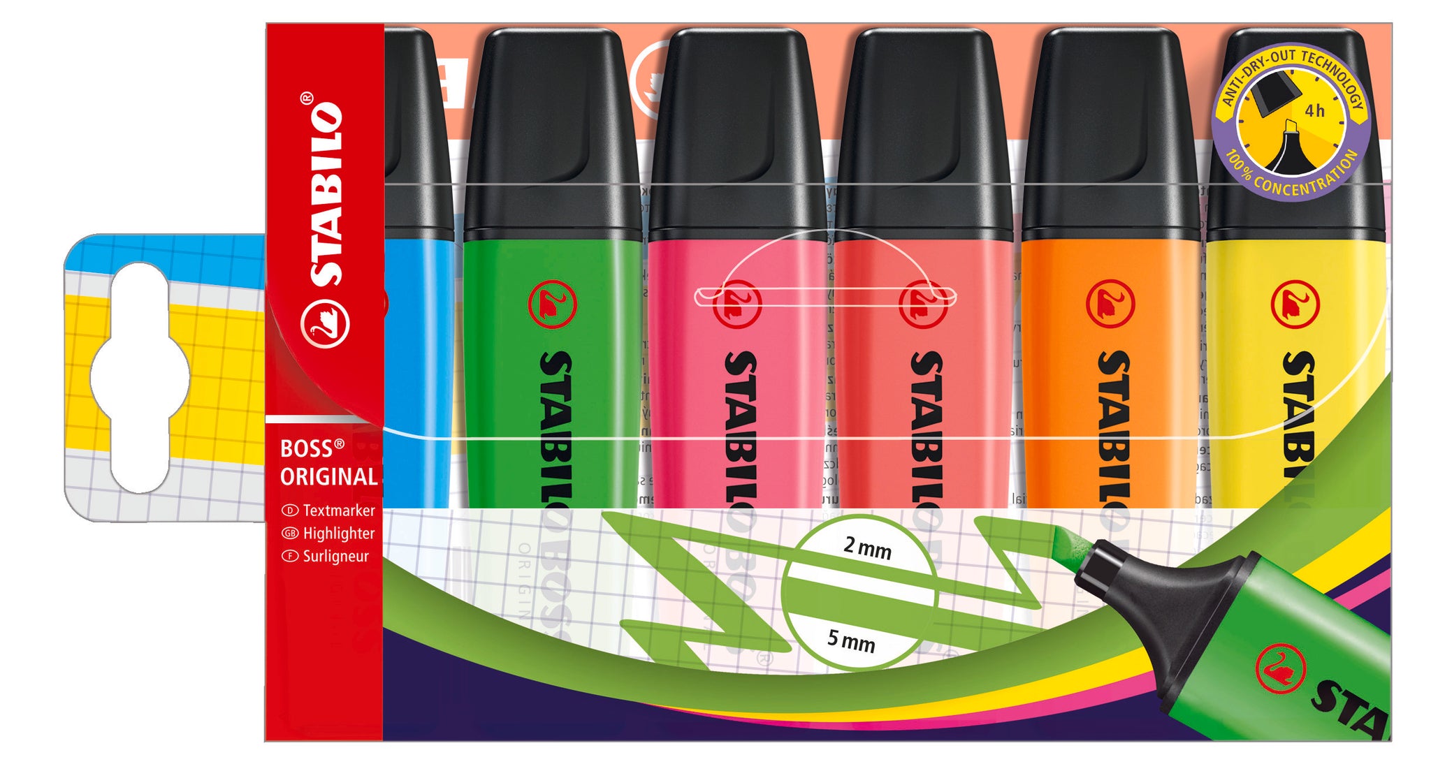 STABILO BOSS ORIGINAL WALLET OF 6 COLOURS  (24  31  33  40  54  56). 70/6 \\\KD04841