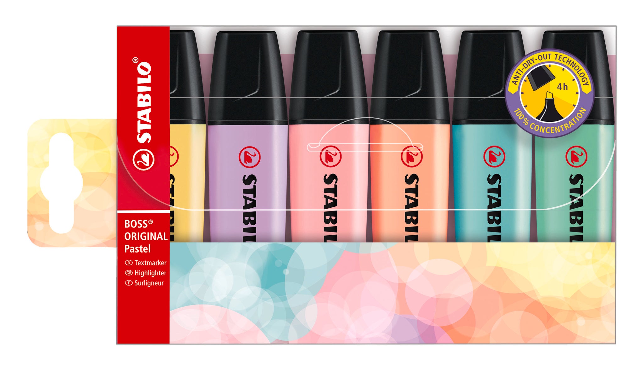 STABILO BOSS ORIGINAL PASTEL WALLET OF 6 COLOURS (116  129  113  155  126  144). 70/6-2 \\\KD04843