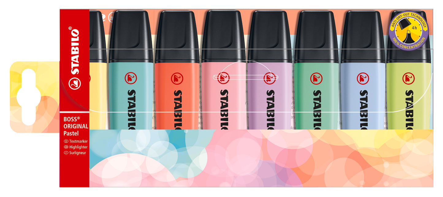 STABILO BOSS ORIGINAL PASTEL WALLET OF 8 COLOURS (144 111 155 133 129 140 113 116). 70/8-3 \\\KD04844