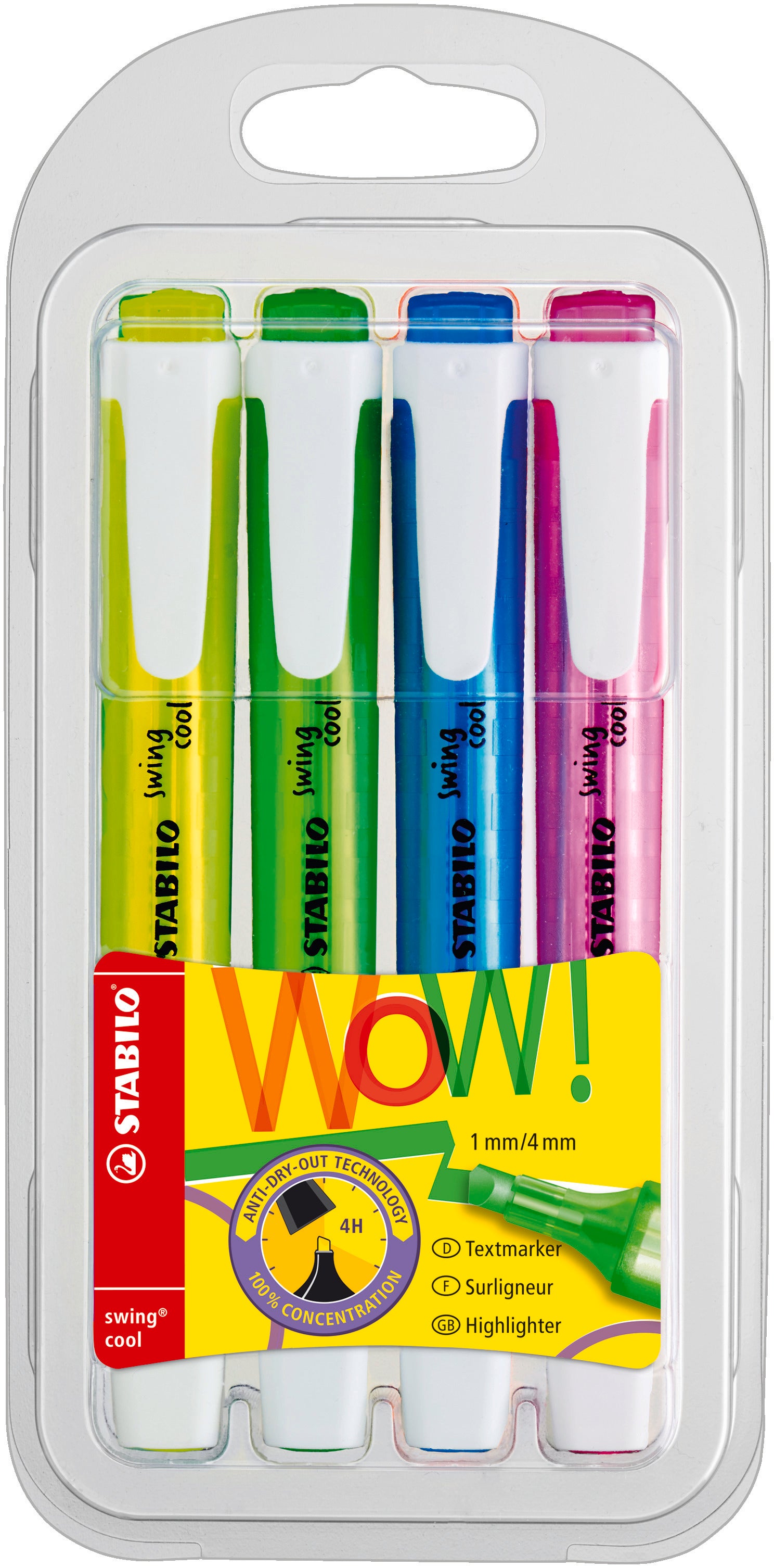 STABILO SWING COOL WALLET OF FOUR COLOURS  (24  31  33  56). 275/4 \\\KD04846