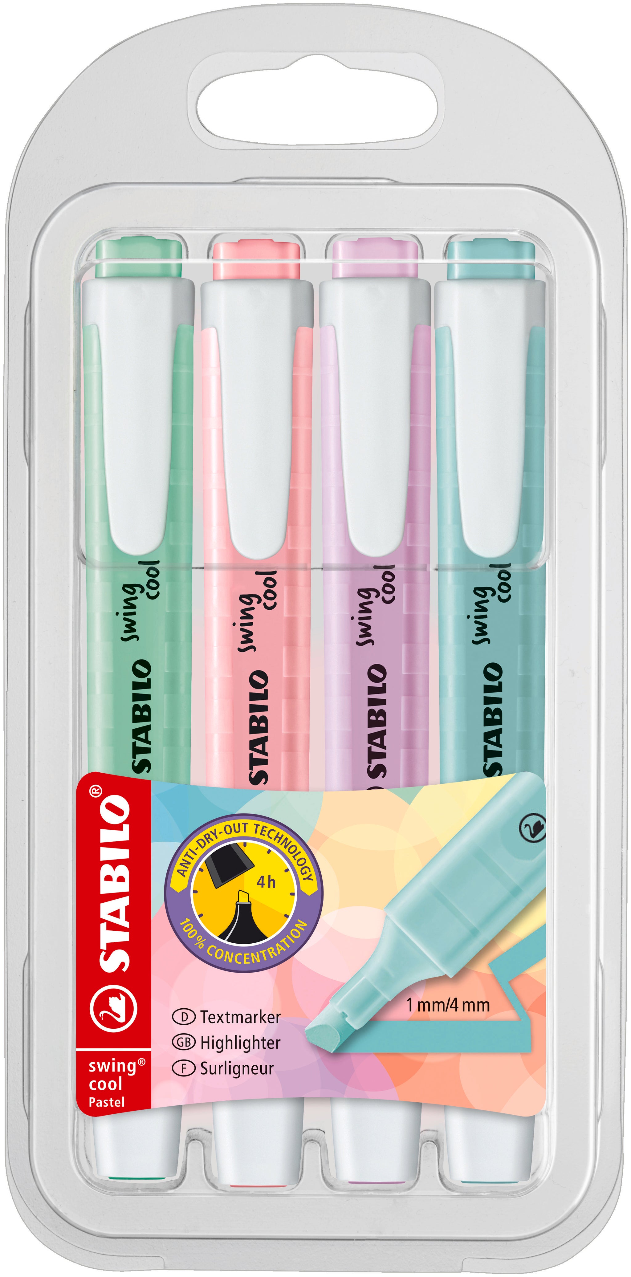 STABILO SWING COOL PASTEL WALLET OF 4 (113 116 129 155). 275/4-08 \\\KD04847