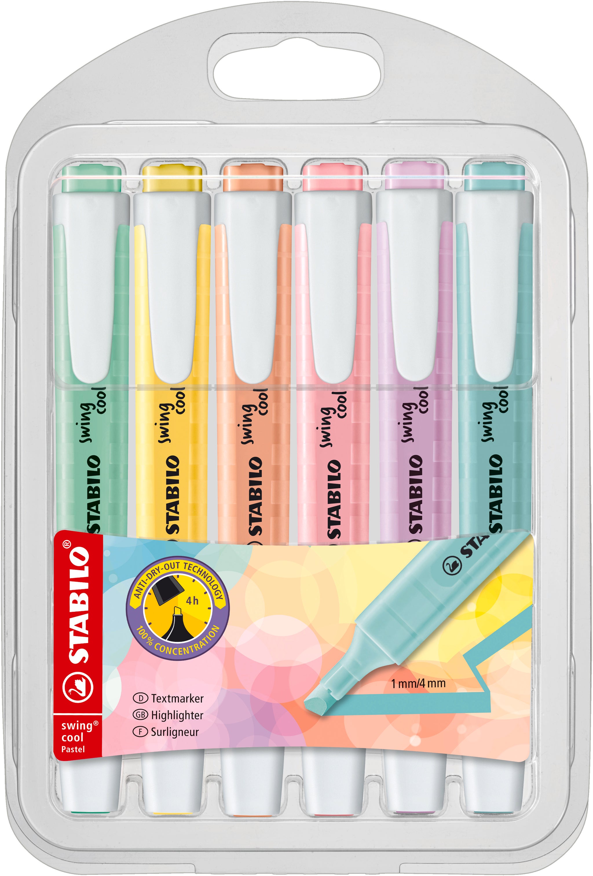 STABILO SWING COOL PASTEL WALLET OF 6 (113 116 126 129 144 155). 275/6-08 \\\KD04849