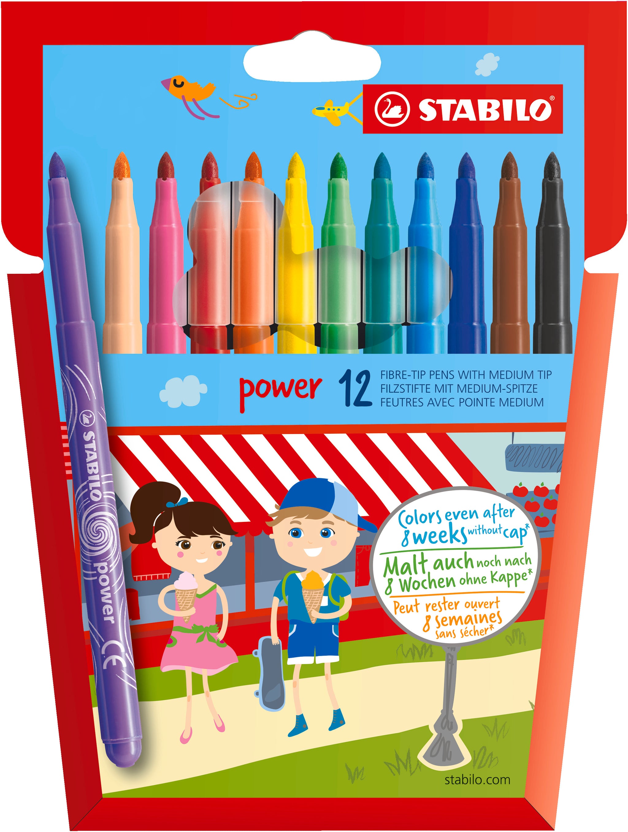STABILO POWER  CARD HANGING WALLET OF 12 ASSORTED COLOURS. 280/12-01 \\\KD04863