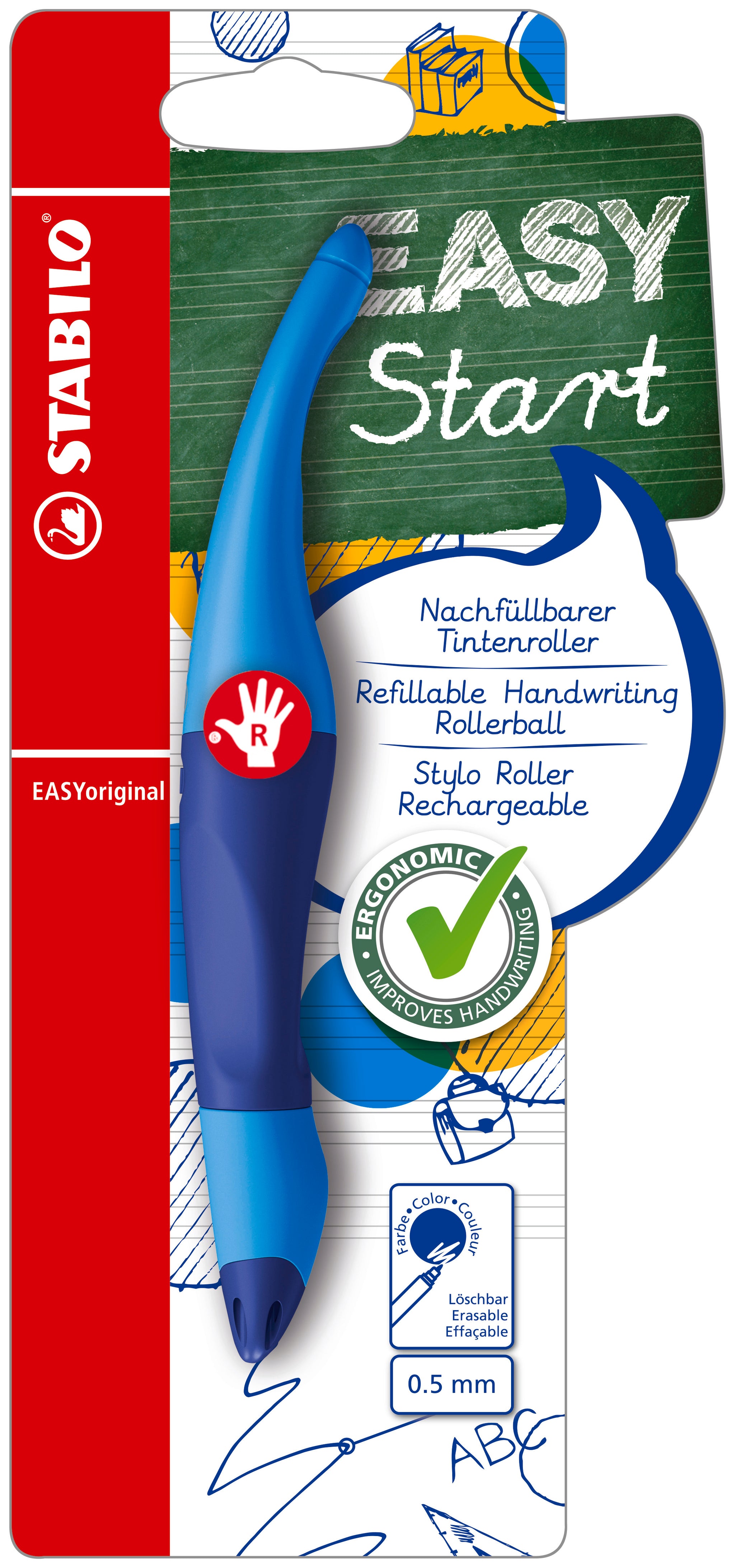 STABILO EASYORIGINAL RIGHT HANDED DARK BLUE/LIGHT BLUE  BLUE INK. B-46843-5 \\\KD04868
