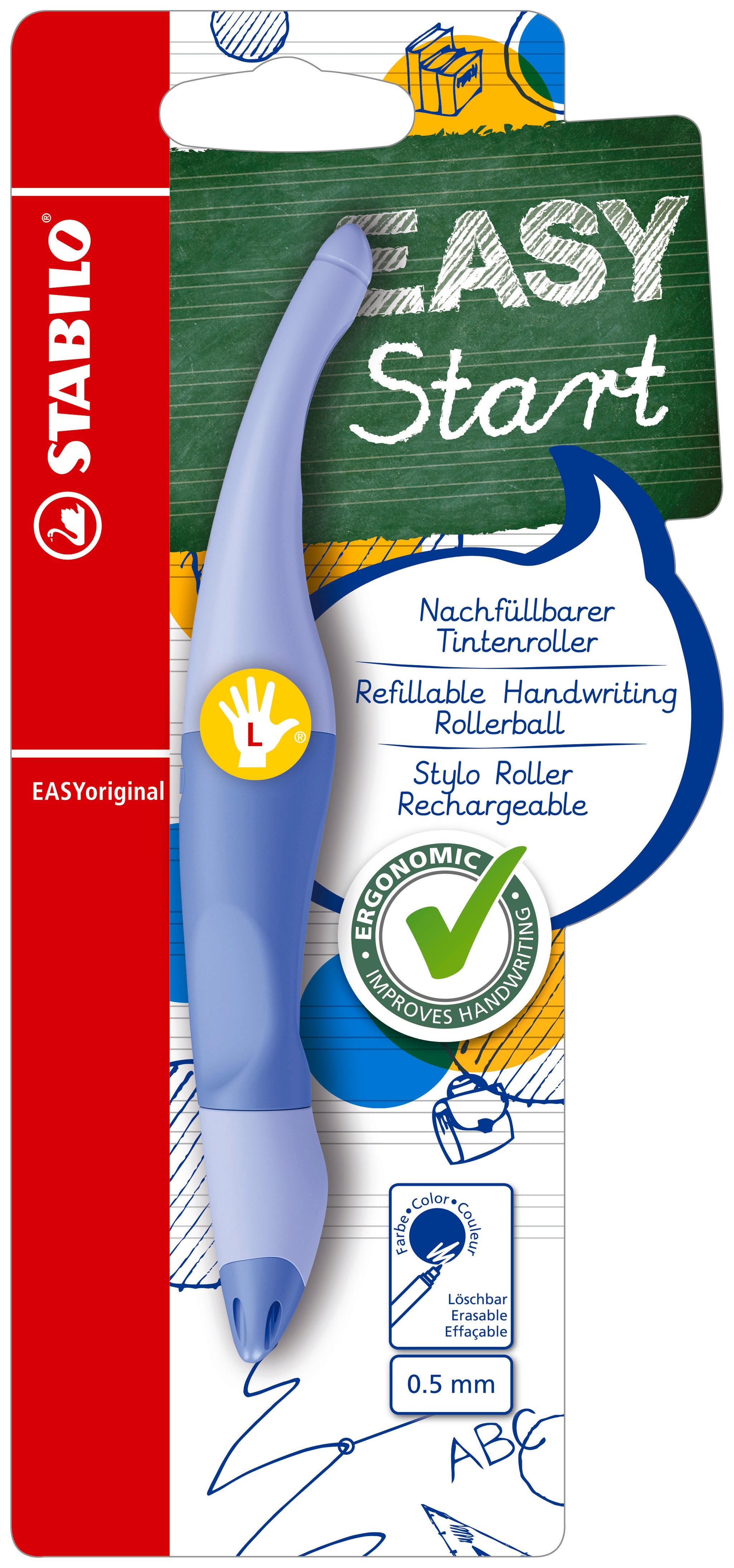 STABILO EASYORIGINAL PASTEL LEFT HANDED CLOUDY BLUE  BLUE INK. B-58463-3 \\\KD04872